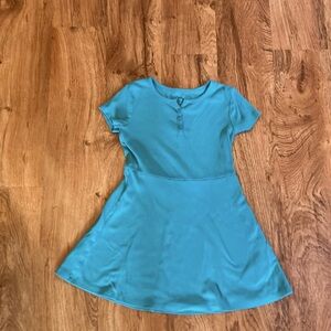 Art class girls small 6/7 blue teal short sleeve ribbed dress